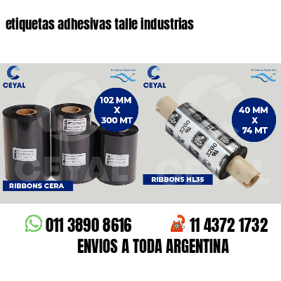 etiquetas adhesivas talle industrias