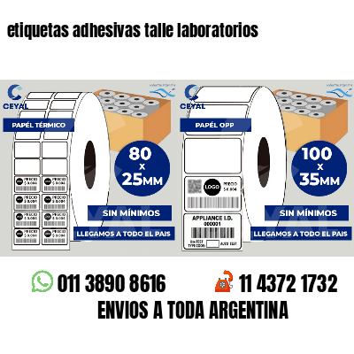 etiquetas adhesivas talle laboratorios