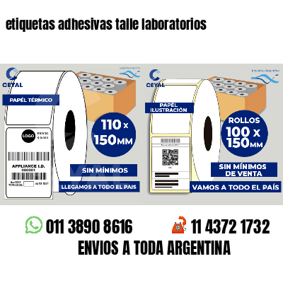 etiquetas adhesivas talle laboratorios