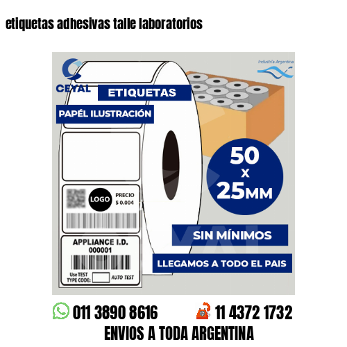etiquetas adhesivas talle laboratorios