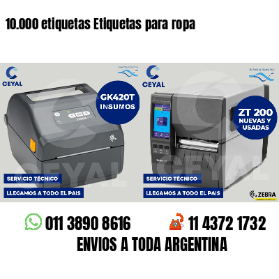 10.000 etiquetas Etiquetas para ropa