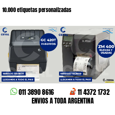 10.000 etiquetas personalizadas
