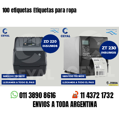100 etiquetas Etiquetas para ropa