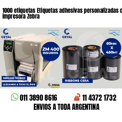 1000 etiquetas Etiquetas adhesivas personalizadas con impresora Zebra