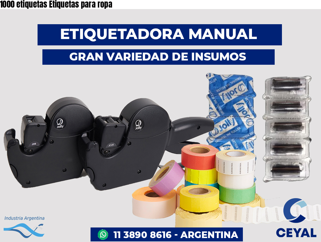 1000 etiquetas Etiquetas para ropa