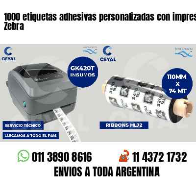 1000 etiquetas adhesivas personalizadas con impresora Zebra