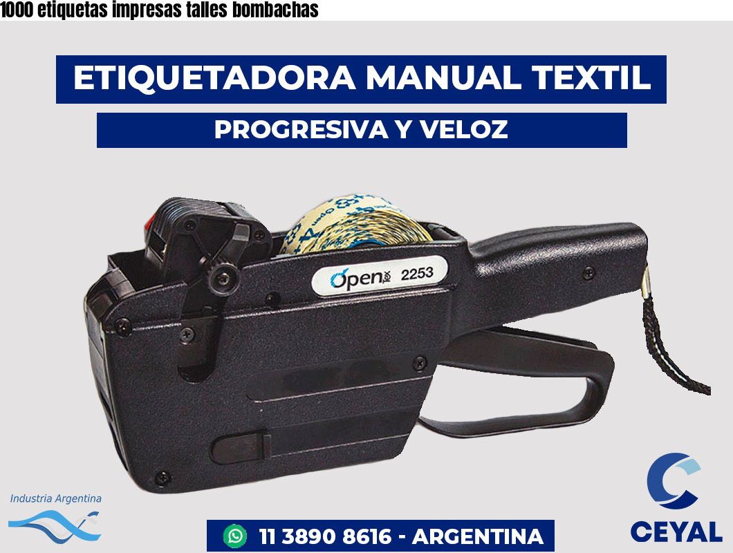 1000 etiquetas impresas talles bombachas