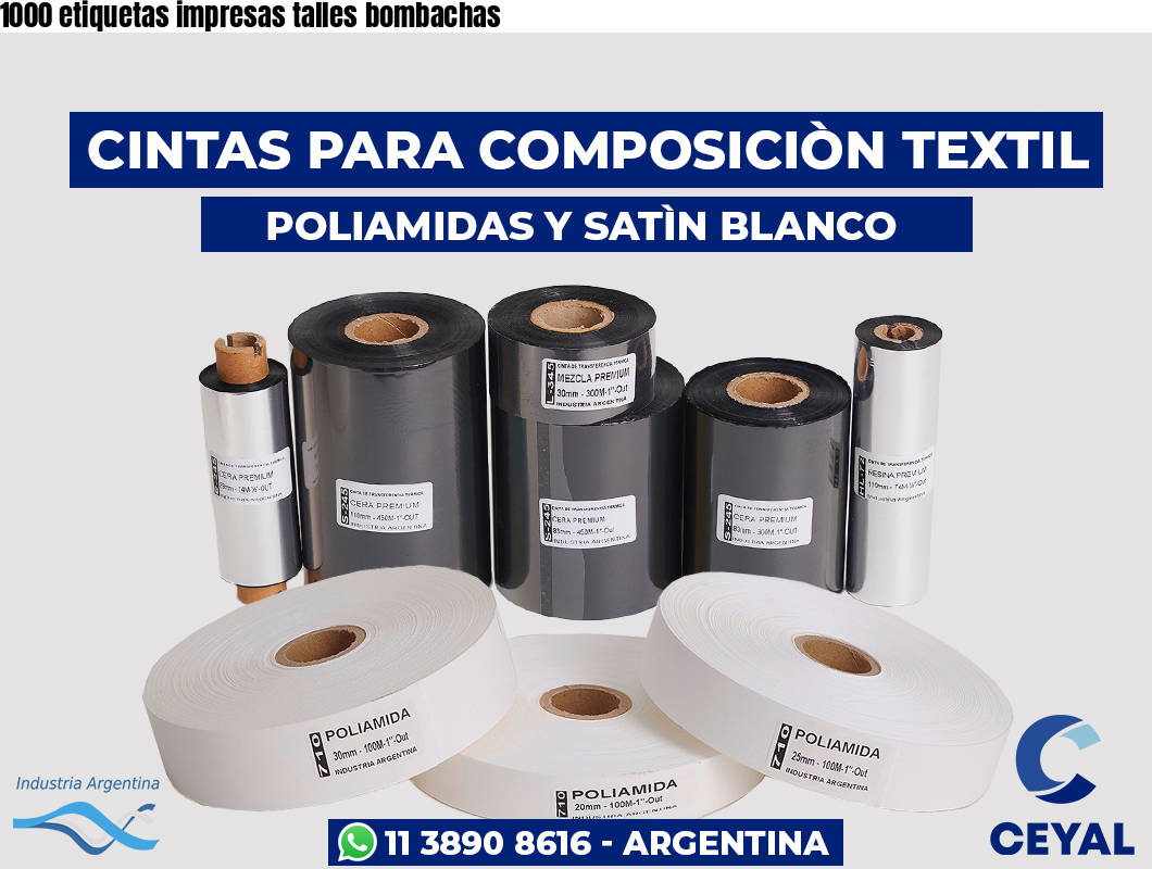 1000 etiquetas impresas talles bombachas