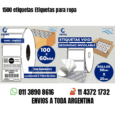 1500 etiquetas Etiquetas para ropa