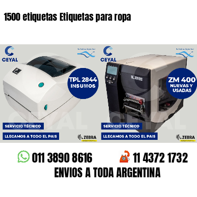 1500 etiquetas Etiquetas para ropa