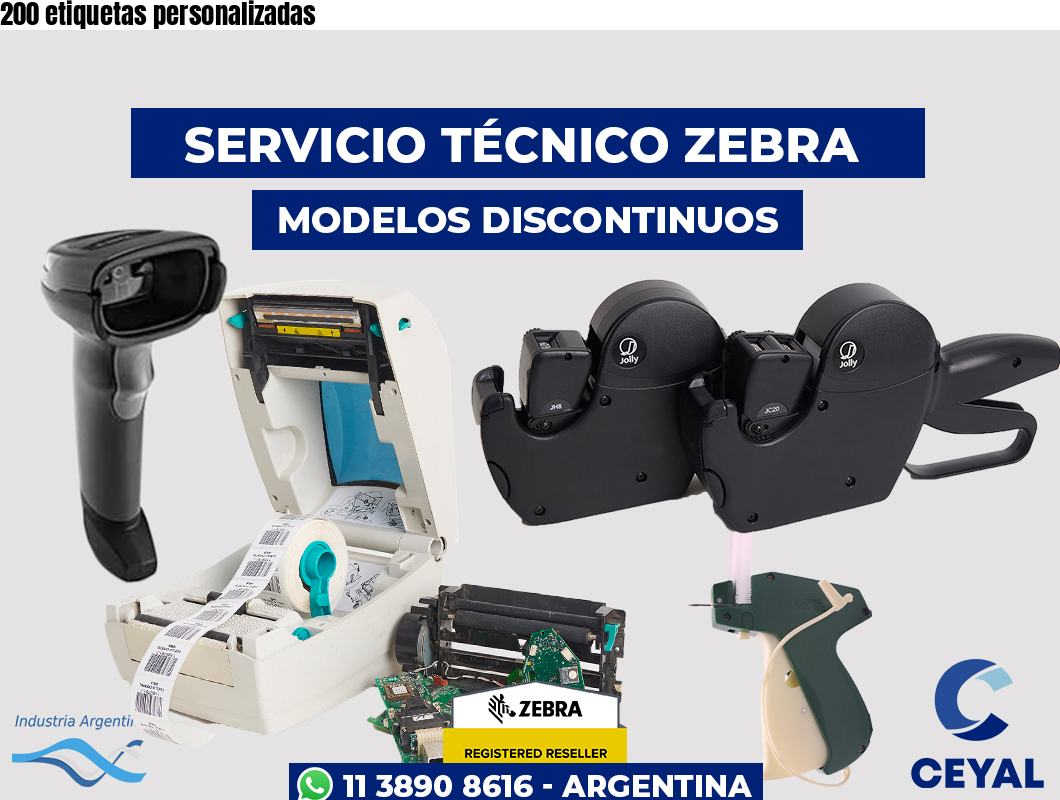 200 etiquetas personalizadas