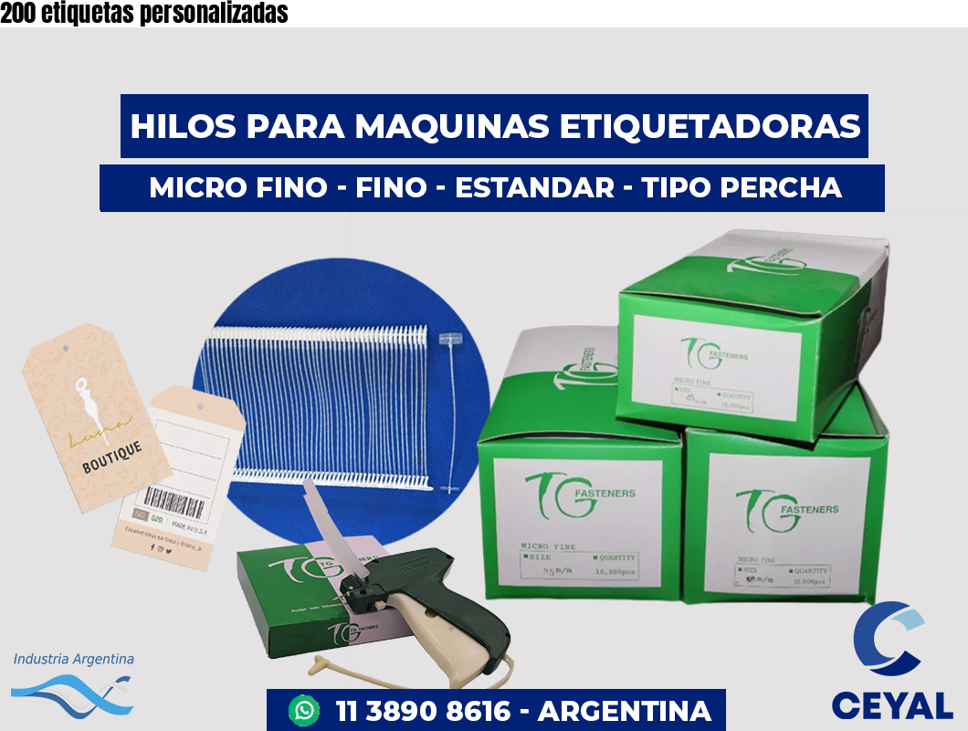 200 etiquetas personalizadas