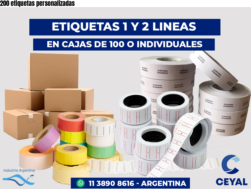 200 etiquetas personalizadas