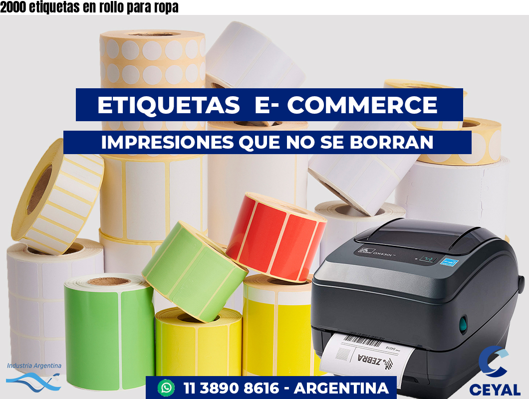 2000 etiquetas en rollo para ropa