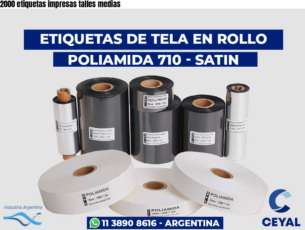 2000 etiquetas impresas talles medias
