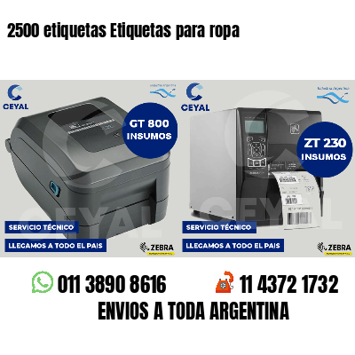 2500 etiquetas Etiquetas para ropa