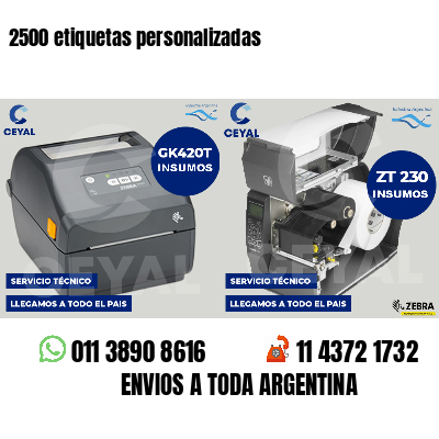 2500 etiquetas personalizadas