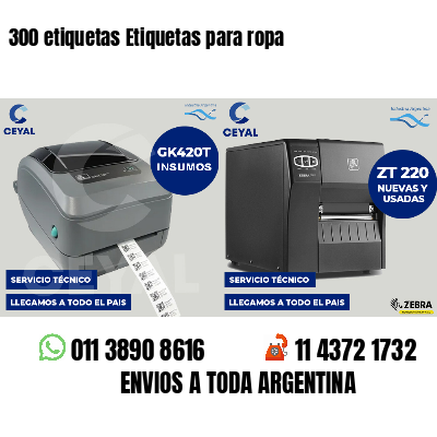 300 etiquetas Etiquetas para ropa