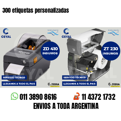 300 etiquetas personalizadas