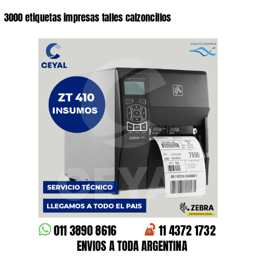 3000 etiquetas impresas talles calzoncillos