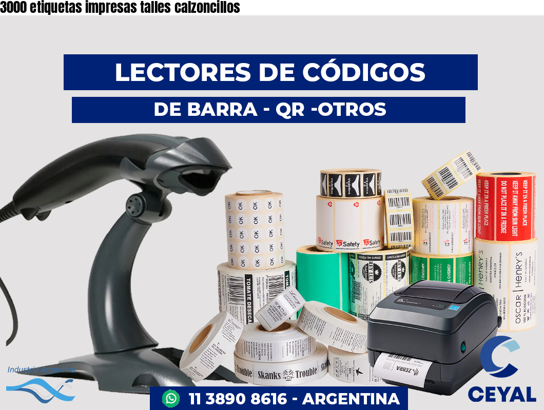 3000 etiquetas impresas talles calzoncillos