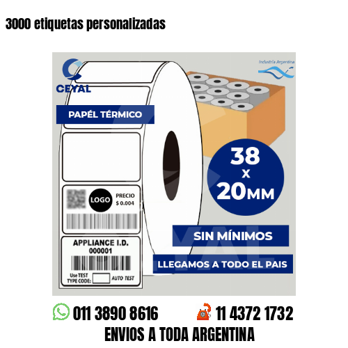 3000 etiquetas personalizadas