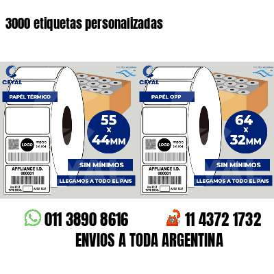 3000 etiquetas personalizadas