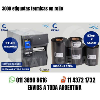 3000 etiquetas termicas en rollo