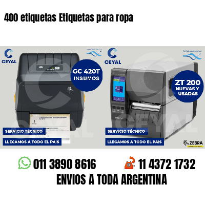 400 etiquetas Etiquetas para ropa