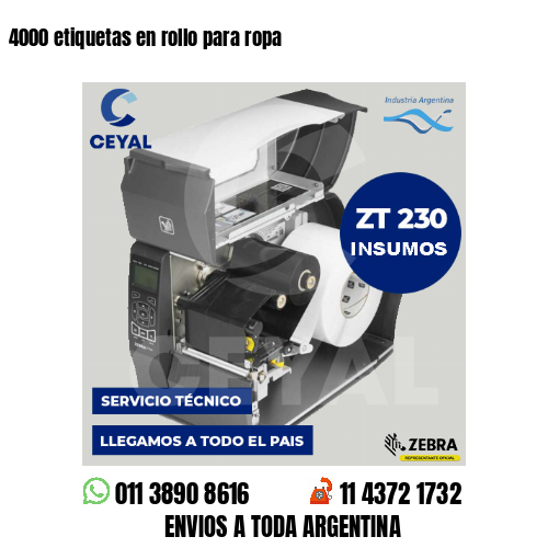 4000 etiquetas en rollo para ropa
