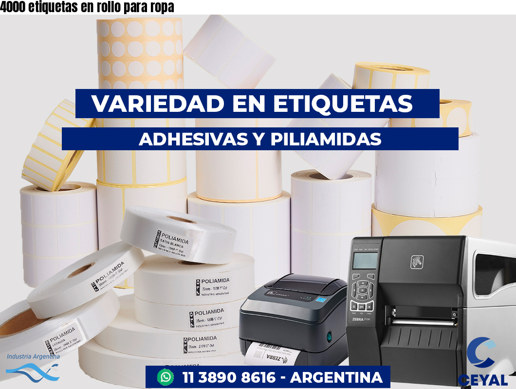 4000 etiquetas en rollo para ropa