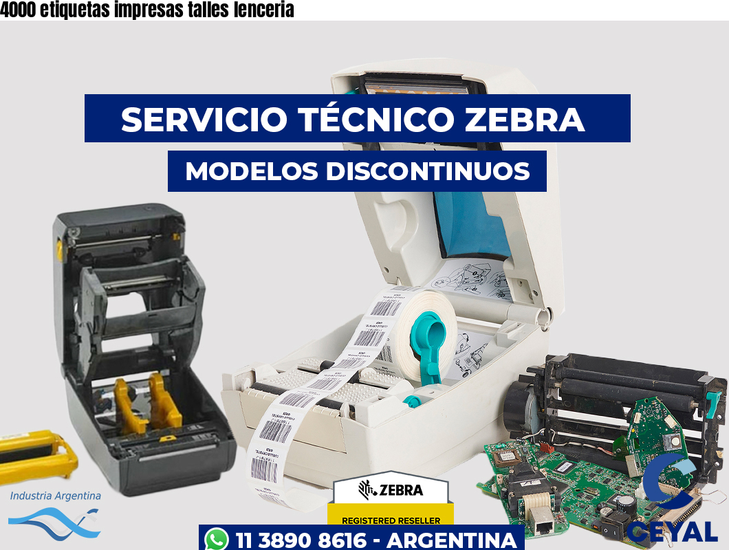 4000 etiquetas impresas talles lenceria