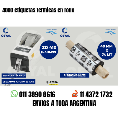 4000 etiquetas termicas en rollo