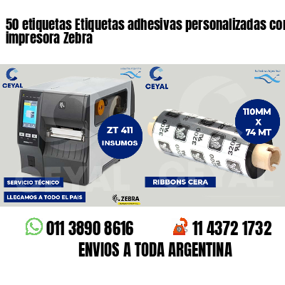 50 etiquetas Etiquetas adhesivas personalizadas con impresora Zebra