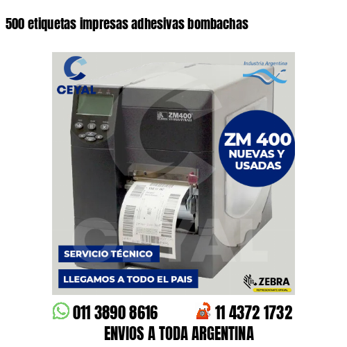 500 etiquetas impresas adhesivas bombachas