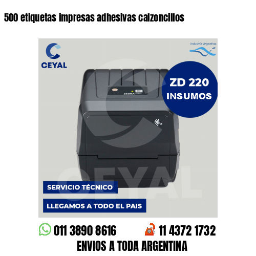 500 etiquetas impresas adhesivas calzoncillos