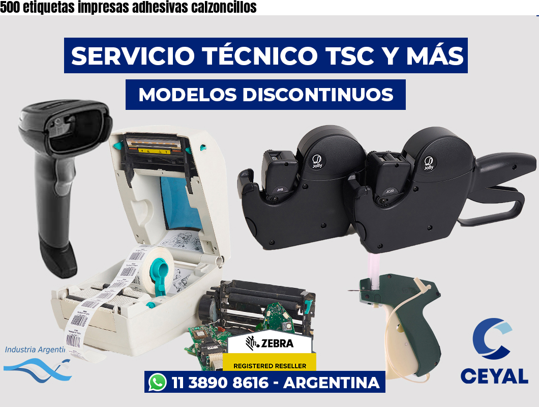 500 etiquetas impresas adhesivas calzoncillos