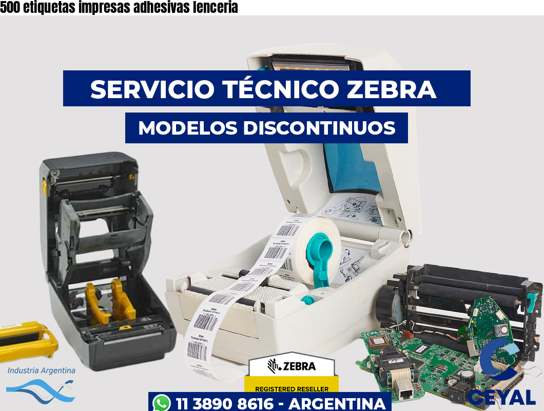 500 etiquetas impresas adhesivas lenceria