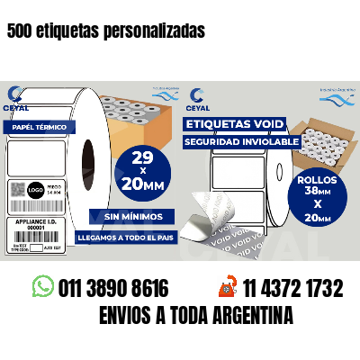 500 etiquetas personalizadas