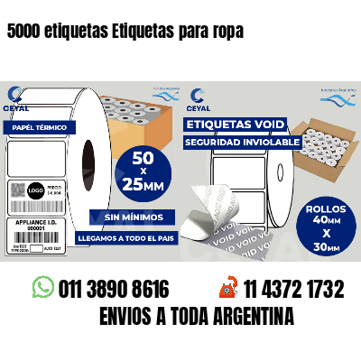 5000 etiquetas Etiquetas para ropa
