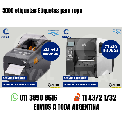 5000 etiquetas Etiquetas para ropa