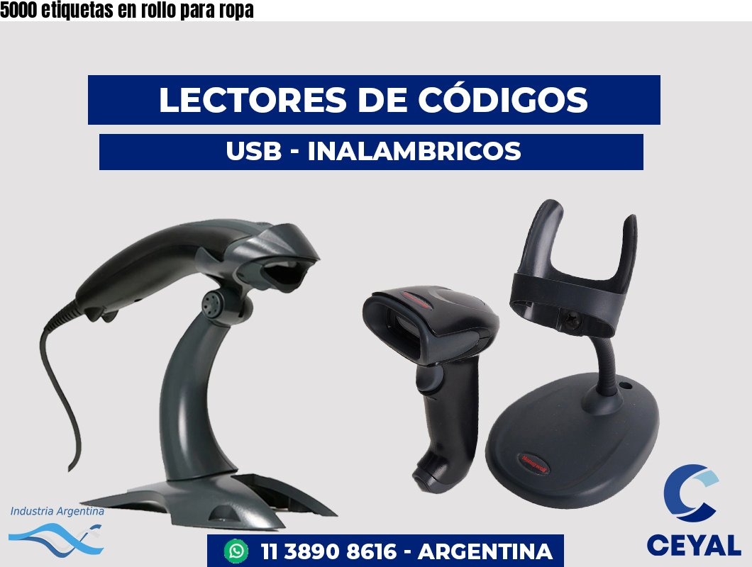 5000 etiquetas en rollo para ropa