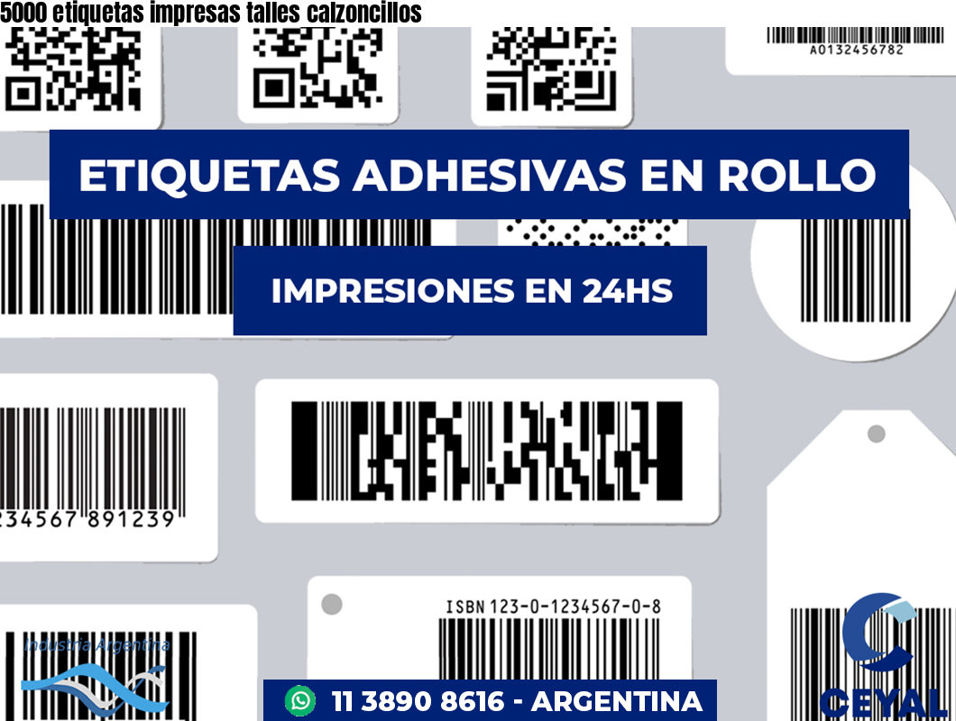 5000 etiquetas impresas talles calzoncillos