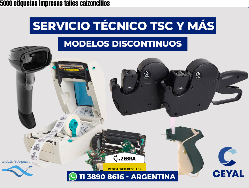 5000 etiquetas impresas talles calzoncillos