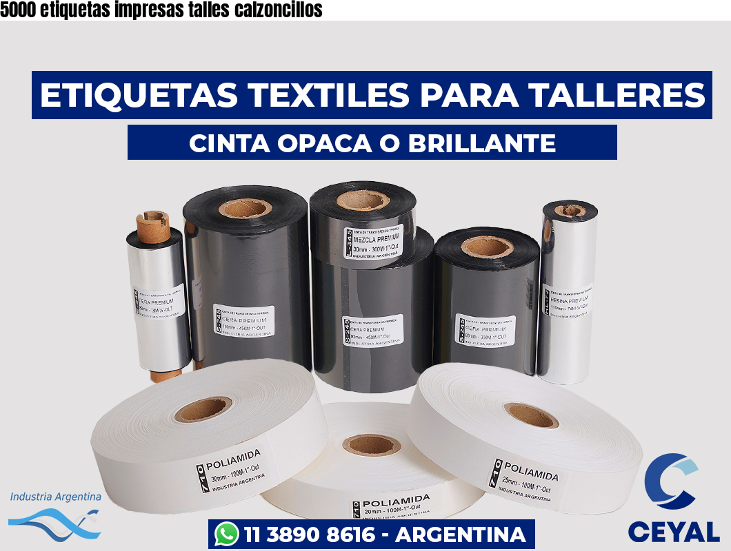5000 etiquetas impresas talles calzoncillos