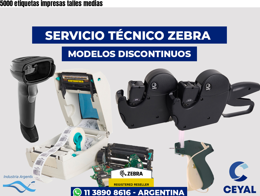 5000 etiquetas impresas talles medias