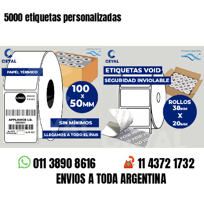 5000 etiquetas personalizadas