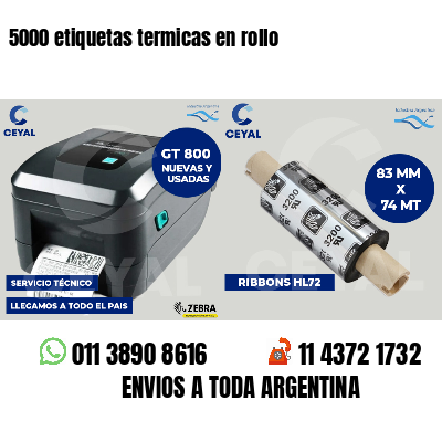 5000 etiquetas termicas en rollo