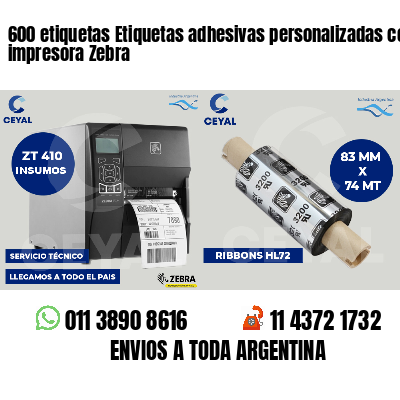 600 etiquetas Etiquetas adhesivas personalizadas con impresora Zebra