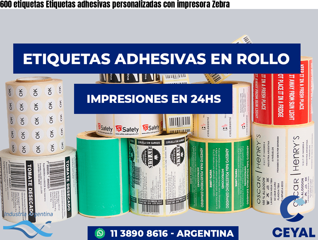 600 etiquetas Etiquetas adhesivas personalizadas con impresora Zebra